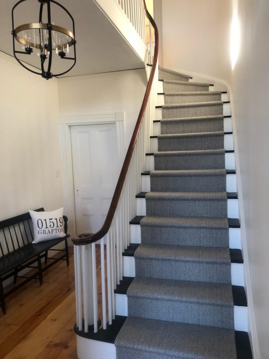 Interior stairwell painting by CertaPro painters in Grafton, MA