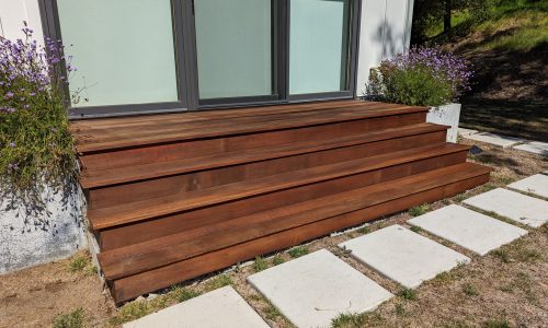 Back Deck Steps Staining