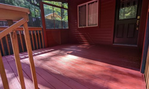 Back Deck Staining Red
