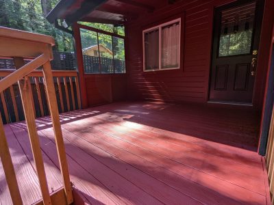 Back Deck Staining Red