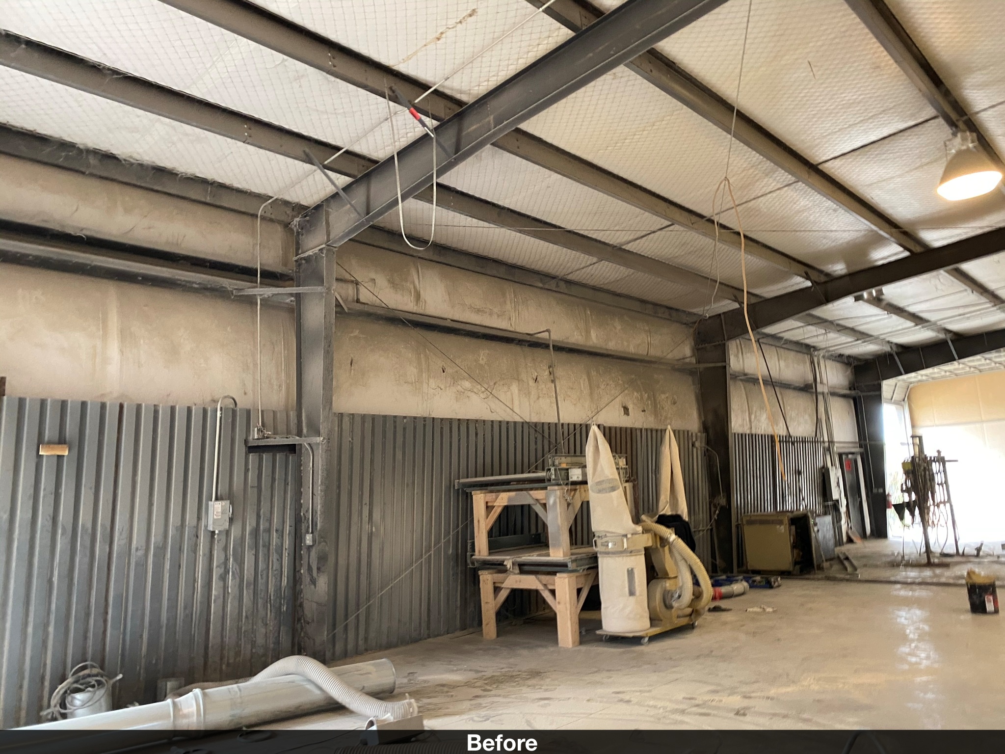 Warehouse before painting