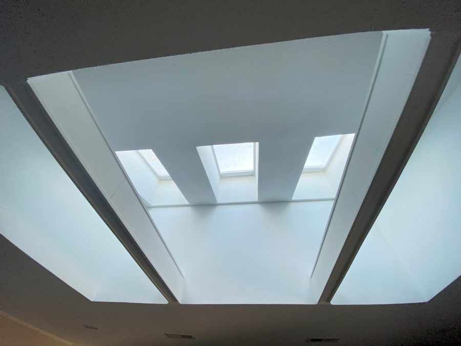 Popcorn removed from ceiling