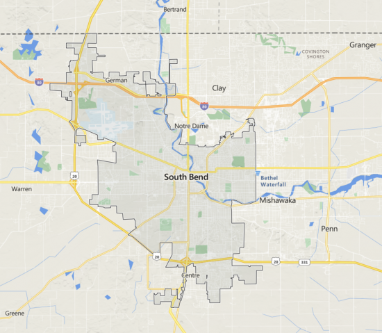 Map of South Bend