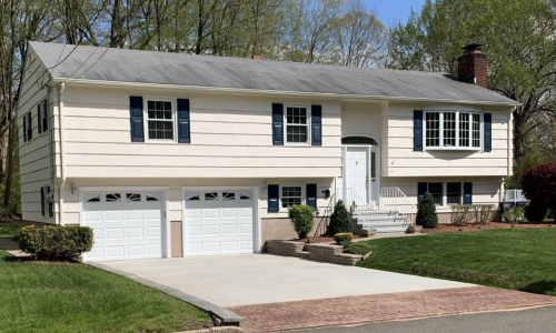 Timeless pairing of white with black trim