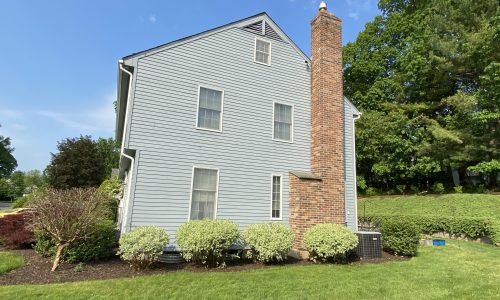 One end of the house showing fading.