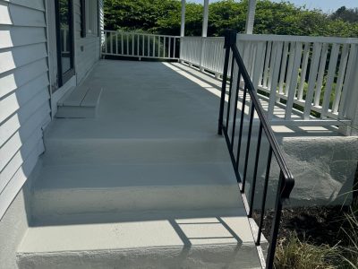 panted porch steps on front of home