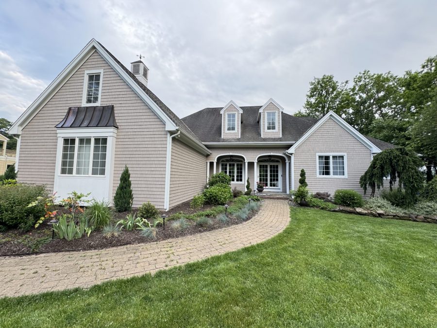 front of painted house and front yard with path Preview Image 1
