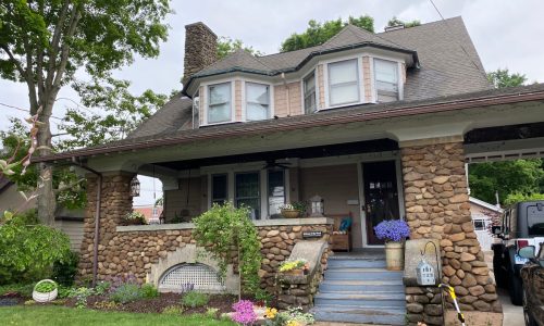 A stone Column porch