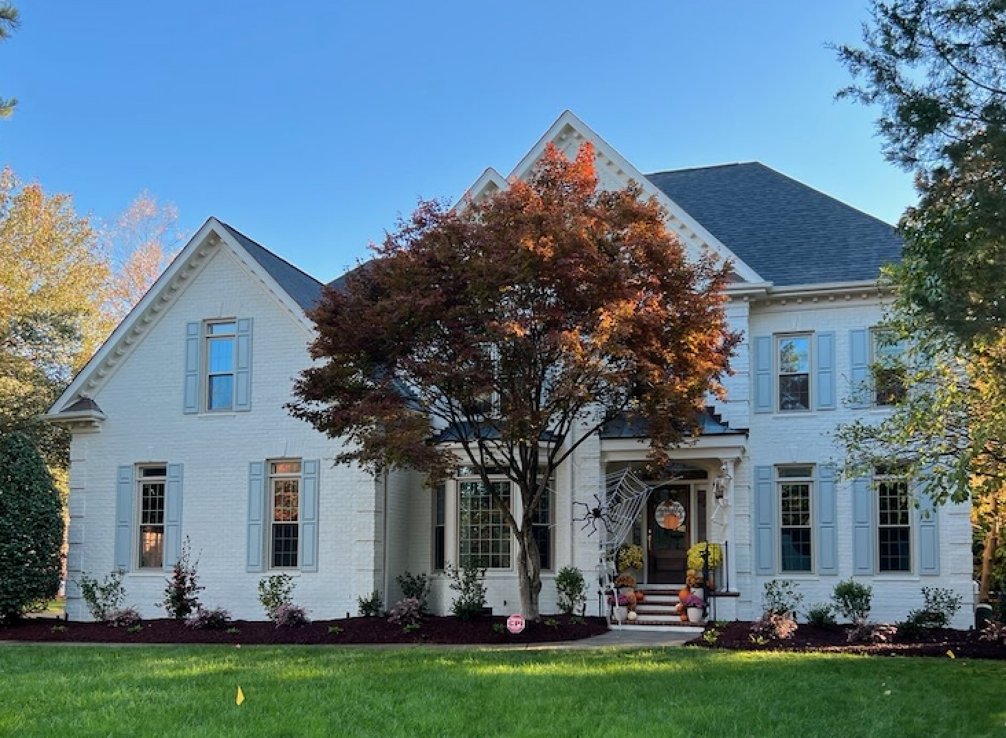 front of house after brick painting 