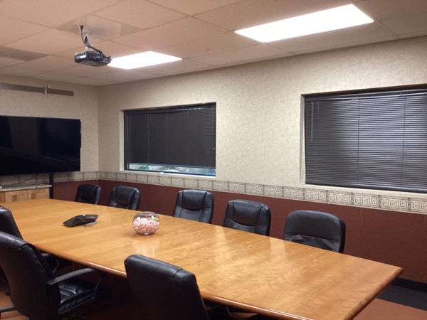 conference room interior before painting