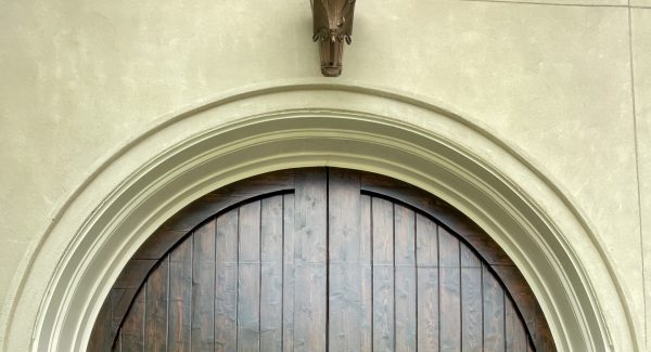 close up of garage door after refinishing services