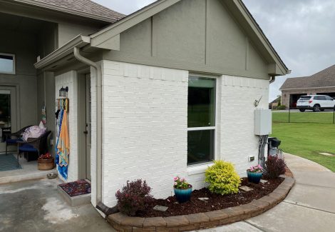 after painting the outside brick white.