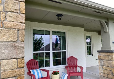 after applying elastomeric paint to brick.