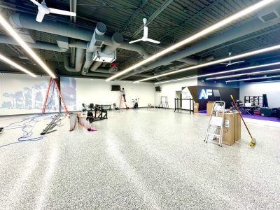 commercial building interior during repaint