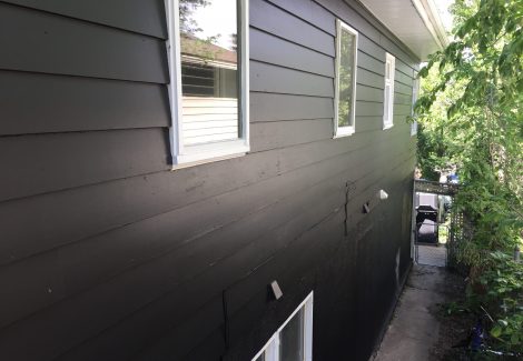 Freshly painted siding