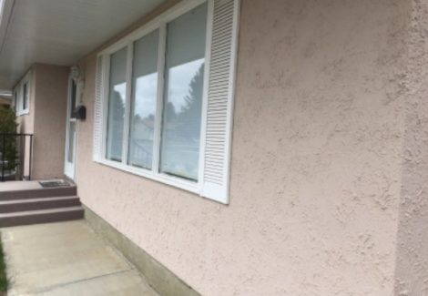 Pink stucco before painting