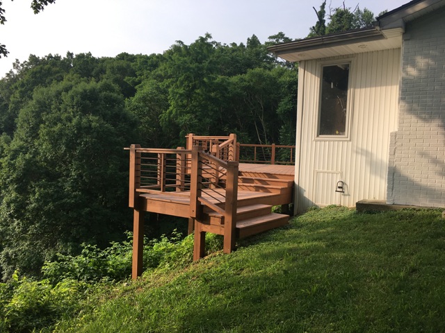 Deck and Stairs repainted in Floyd Knobs - after