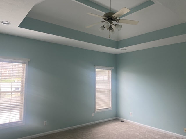 photo of repainted blue walls in new albany