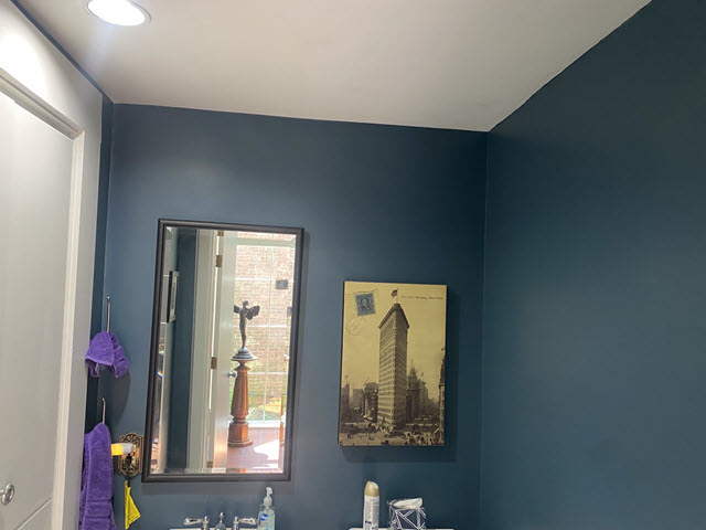 photo of repainted powder room in new albany