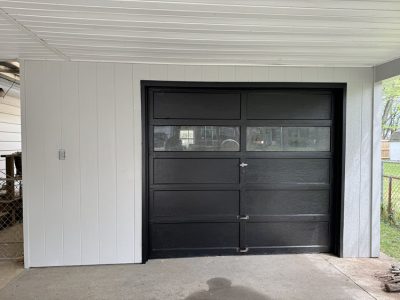photo of repainted garage door and exterior walls in sellersburg in