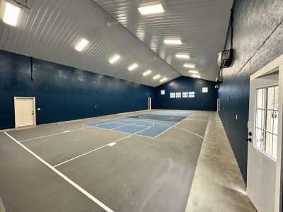 repainted indoor basketball court in floyds knobs