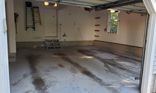 Residential Garage Floor Refinishing Before