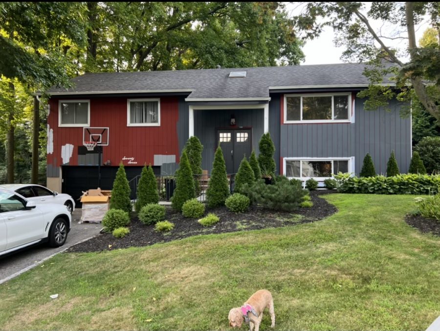 In Progress Gray Exterior House Painting Preview Image 1