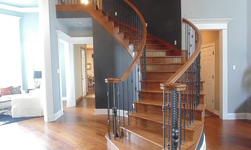 Interior House Painting - Wood Stairway Staining