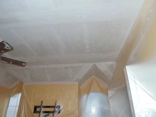 in progress photo of popcorn ceiling removal in southlake tx Preview Image 2