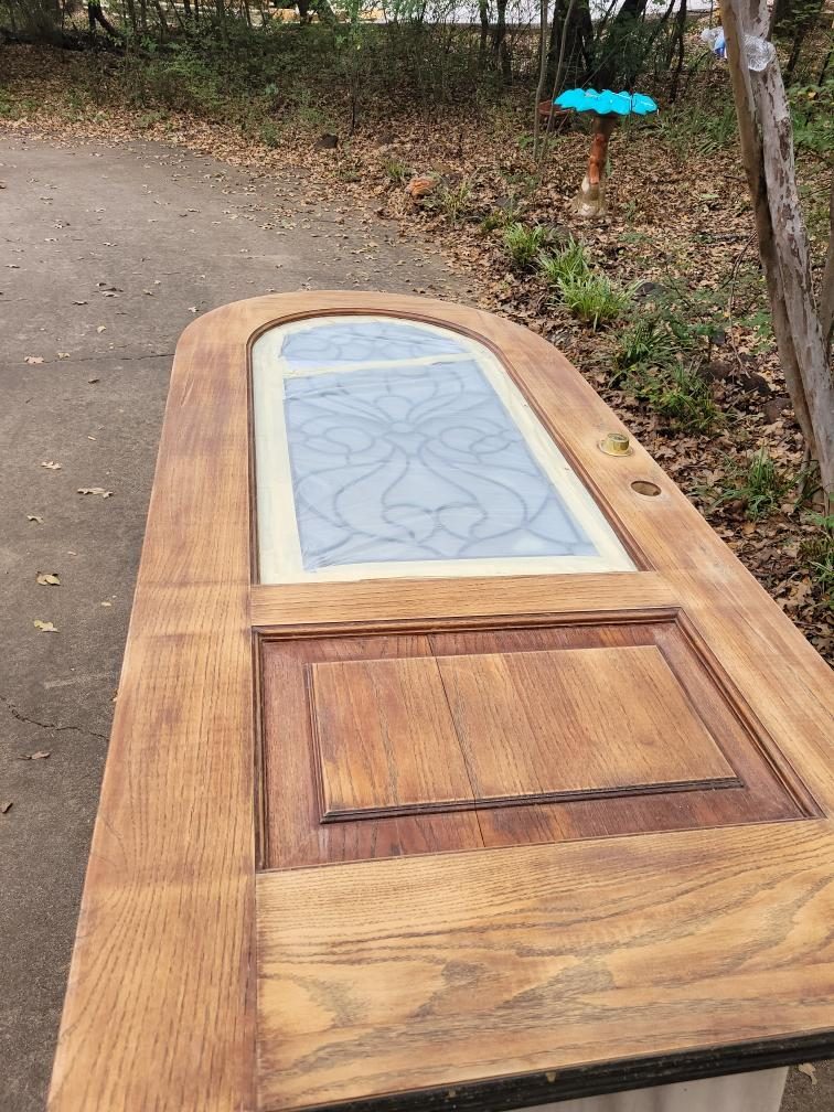 front door preparing to be stained Preview Image 1