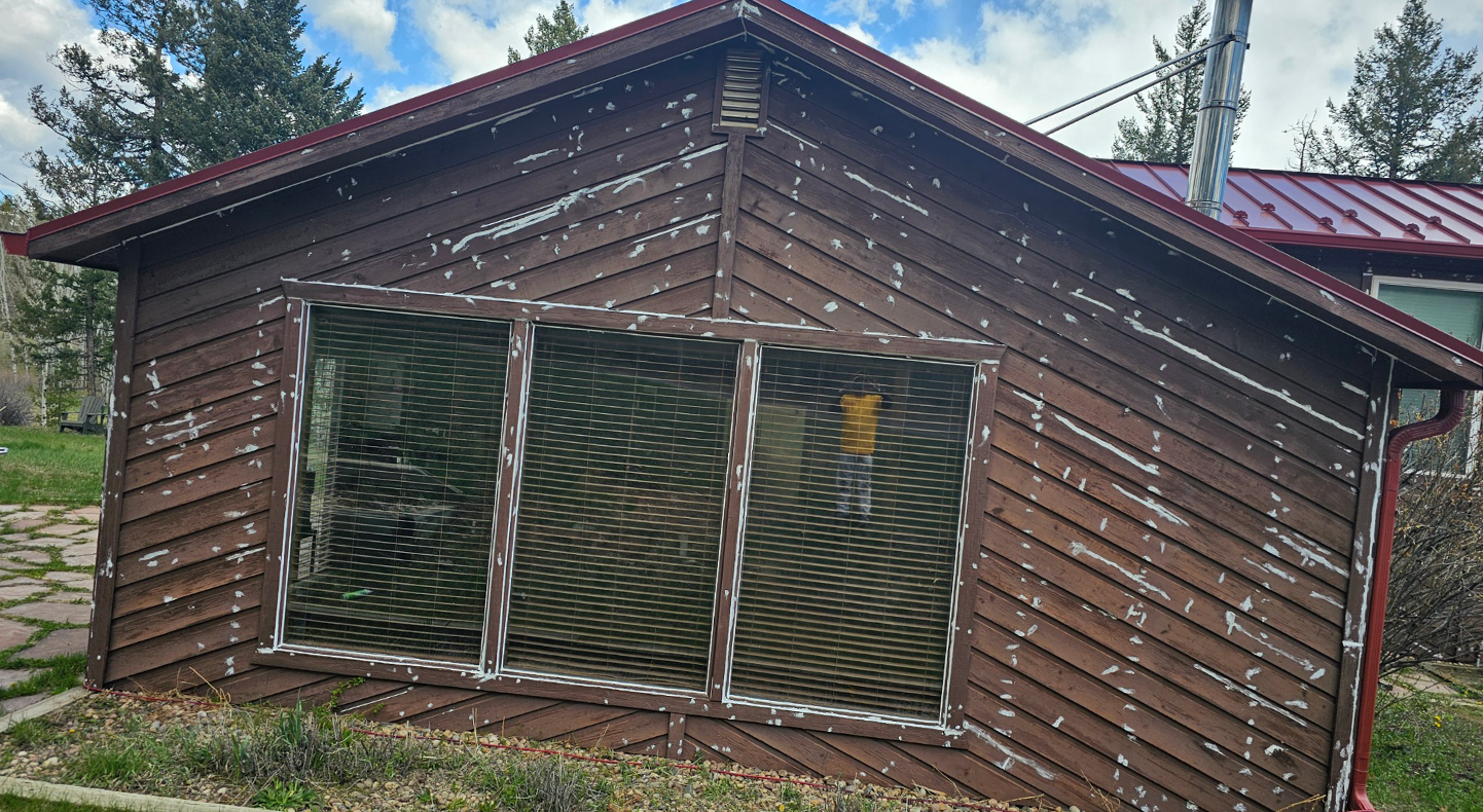 Wood Exterior Renovation Project in Conifer, CO Before