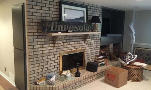 Fireplace Brick Painting - Before