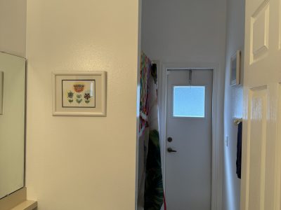 white painted bathroom interior