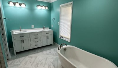 Bathroom Painting with SW Little Blue Box