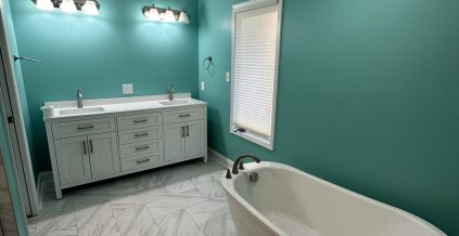 Bathroom Painting with SW Little Blue Box ...