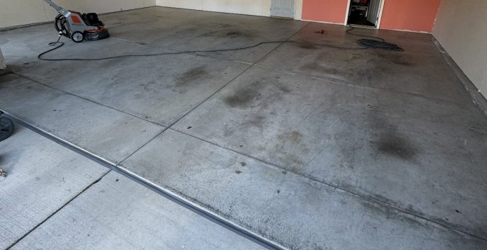 Garage Floor Repair and Coating Before