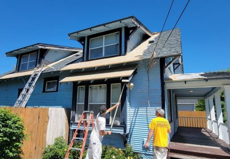 Spokane Valley exterior painting project in progress