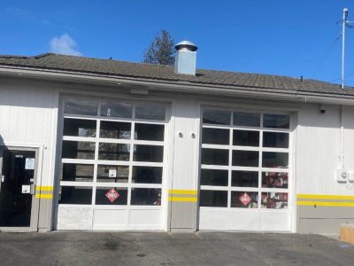 Oil change station after a fresh paint job