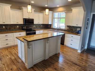 Interior kitchen cabinet painting in Couer d'Alene, Idaho