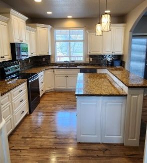 Interior kitchen cabinet painting in Couer d'Alene, Idaho