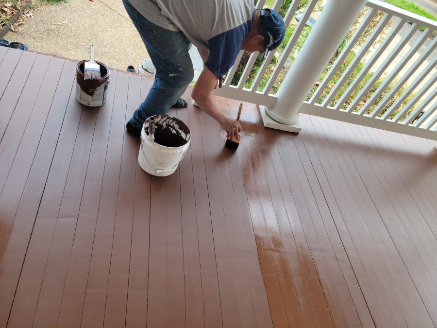in progress photo of painter porch painting in springfield, va Preview Image 3
