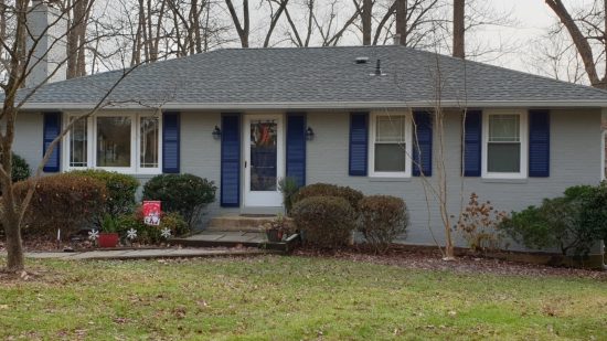 Repainted brick exterior