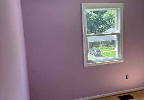 purple painted home interior room