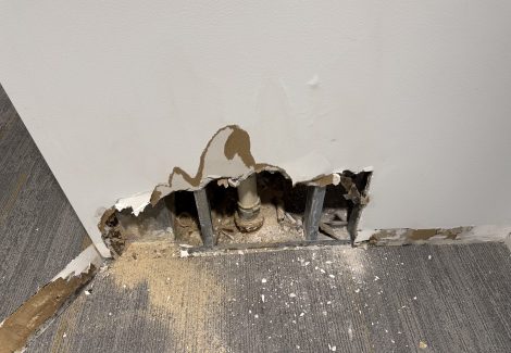 damaged drywall