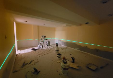 lazor level during interior paint project