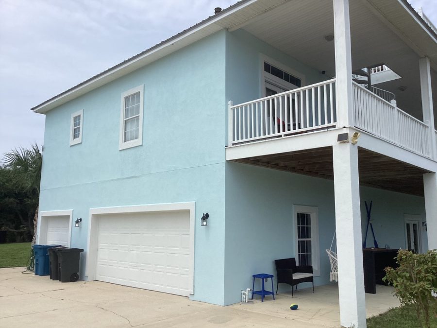 garage side view of blue and white home in st augustine Preview Image 2