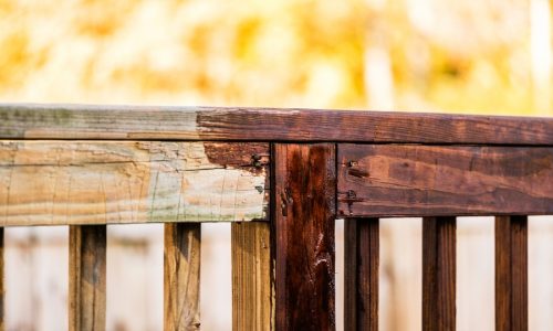 Deck Rail Staining