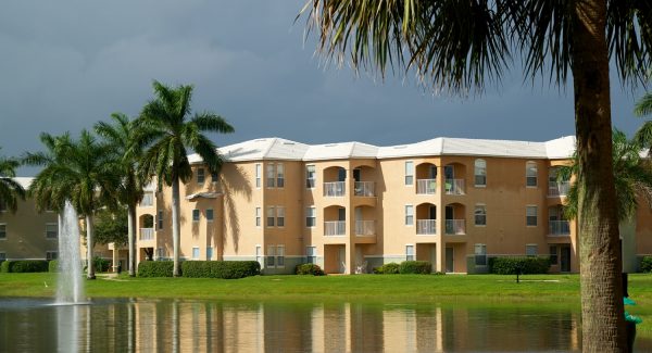 St Petersburg Condos with a lake and fountain