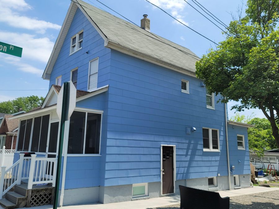 Blue siding professional painting project Preview Image 1