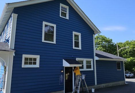 Blue House Exterior Painting Montclair, NJ